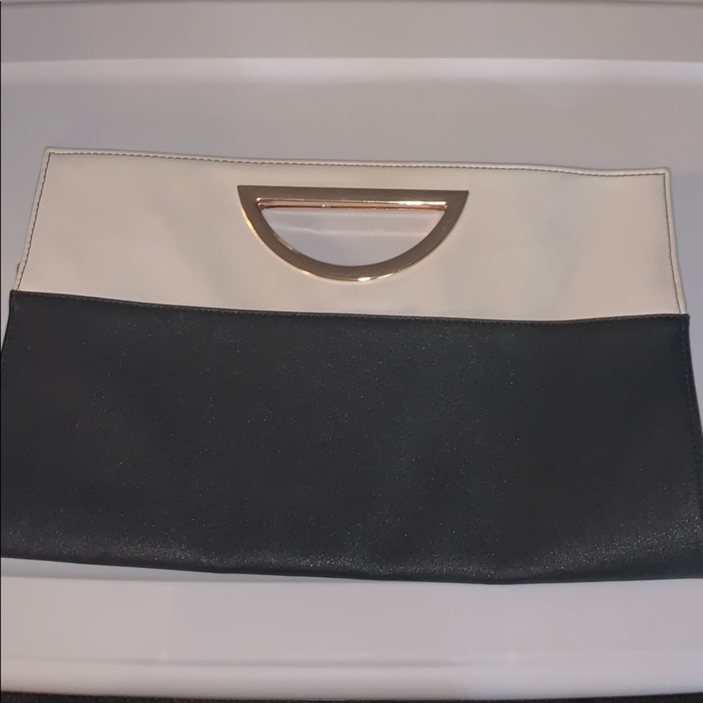 Black and white clutch